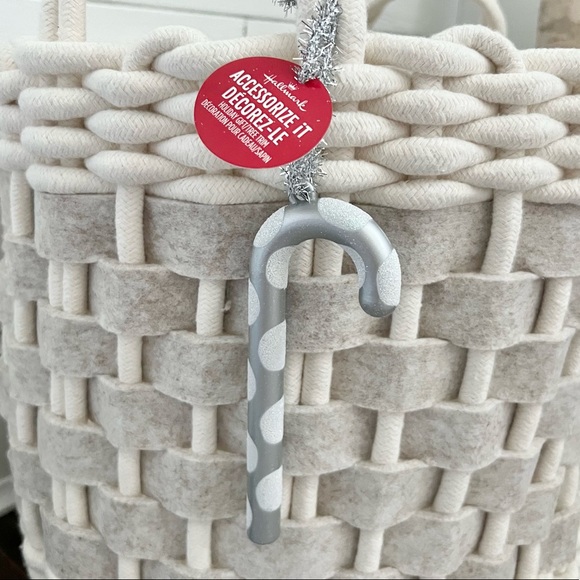 Hallmark 6” Silver Plastic Candy Cane Christmas Tree Ornaments / Gift Trim 15qty - Picture 9 of 11